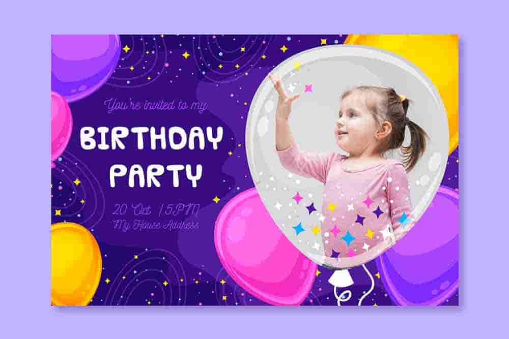 invitaciones de cumpleaños con globos