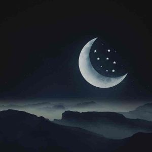ilustracion bonita con luna y estrellas